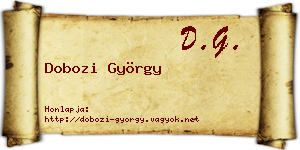 Dobozi György névjegykártya
